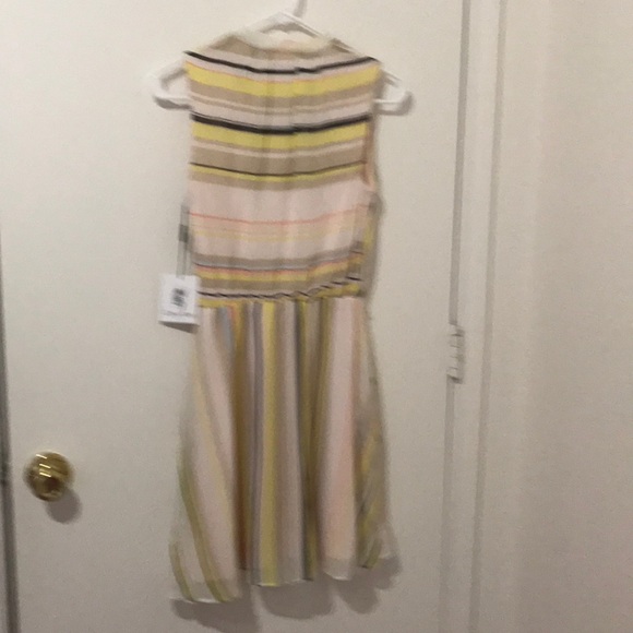 Women's Petite Belted Chiffon Fit & Flare Dress - Picture 3 of 3